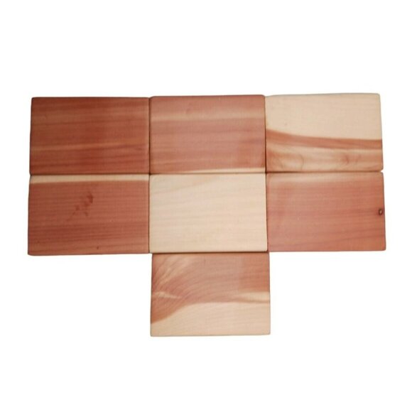 7 LL Bean Cedar Wood Blocks Bricks Home Decor Moth Repellent Duck in Grass - Picture 4 of 7